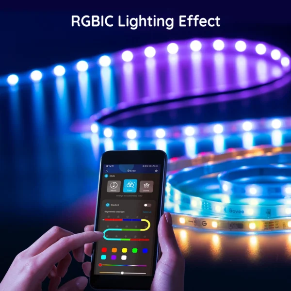 Banda LED Govee Phantasy PRO, RGBIC, Waterproof, Sincronizare Muzica, Wifi, 10m, Exterior, Telecomanda. Control aplicatie - imagine 3