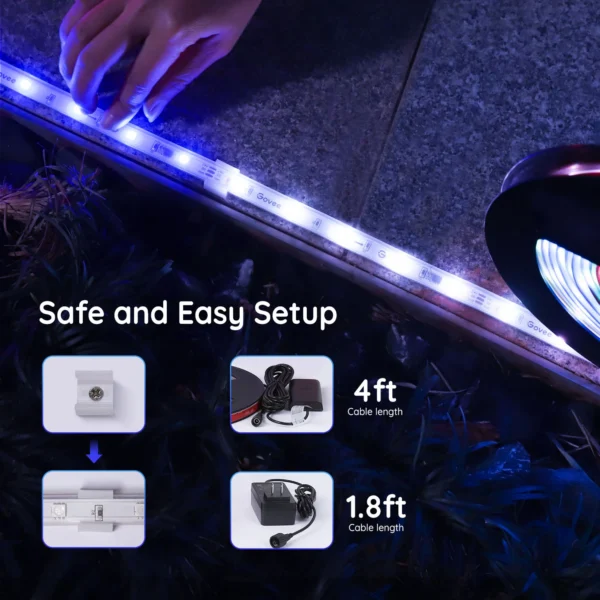 Banda LED Govee Phantasy PRO, RGBIC, Waterproof, Sincronizare Muzica, Wifi, 10m, Exterior, Telecomanda. Control aplicatie - imagine 6