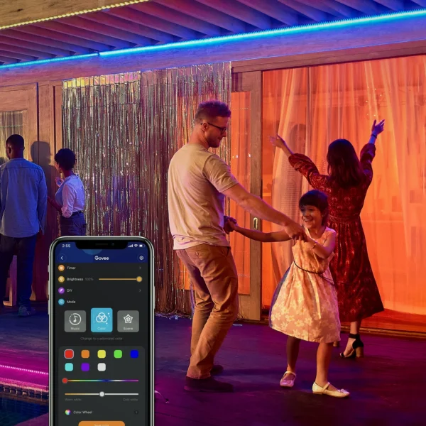 Banda LED Govee Phantasy PRO, RGBIC, Waterproof, Sincronizare Muzica, Wifi, 10m, Exterior, Telecomanda. Control aplicatie - imagine 5