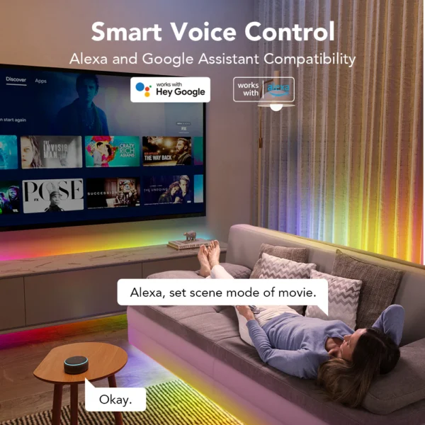 Banda LED Govee RGBIC Pro H619C, 10m, Sincronizare Muzica, Wifi si Bluetooth, Alexa , Google Asistant, strat protector - imagine 6