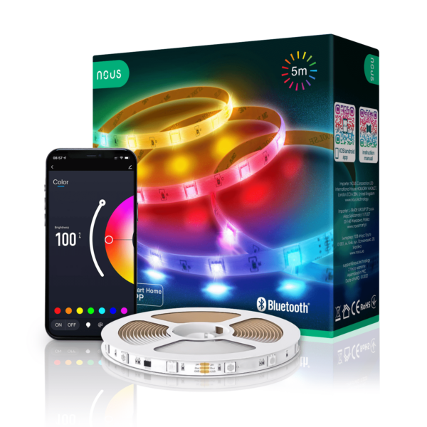 Banda LED Nous RGB F6, 5m, Bluetooth, control aplicatie - imagine 1