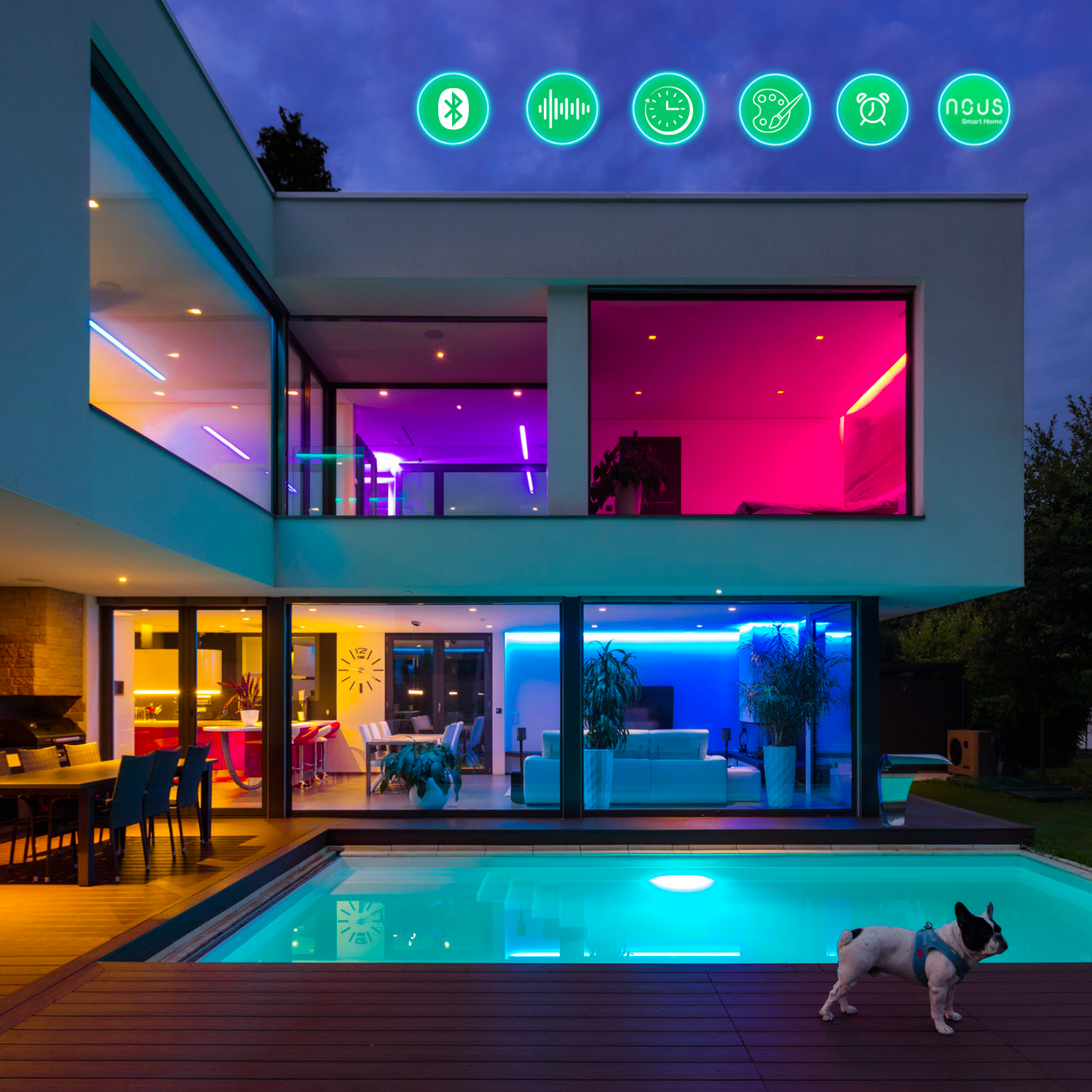 Banda LED Nous RGB F6 5m Bluetooth control aplicatie 4