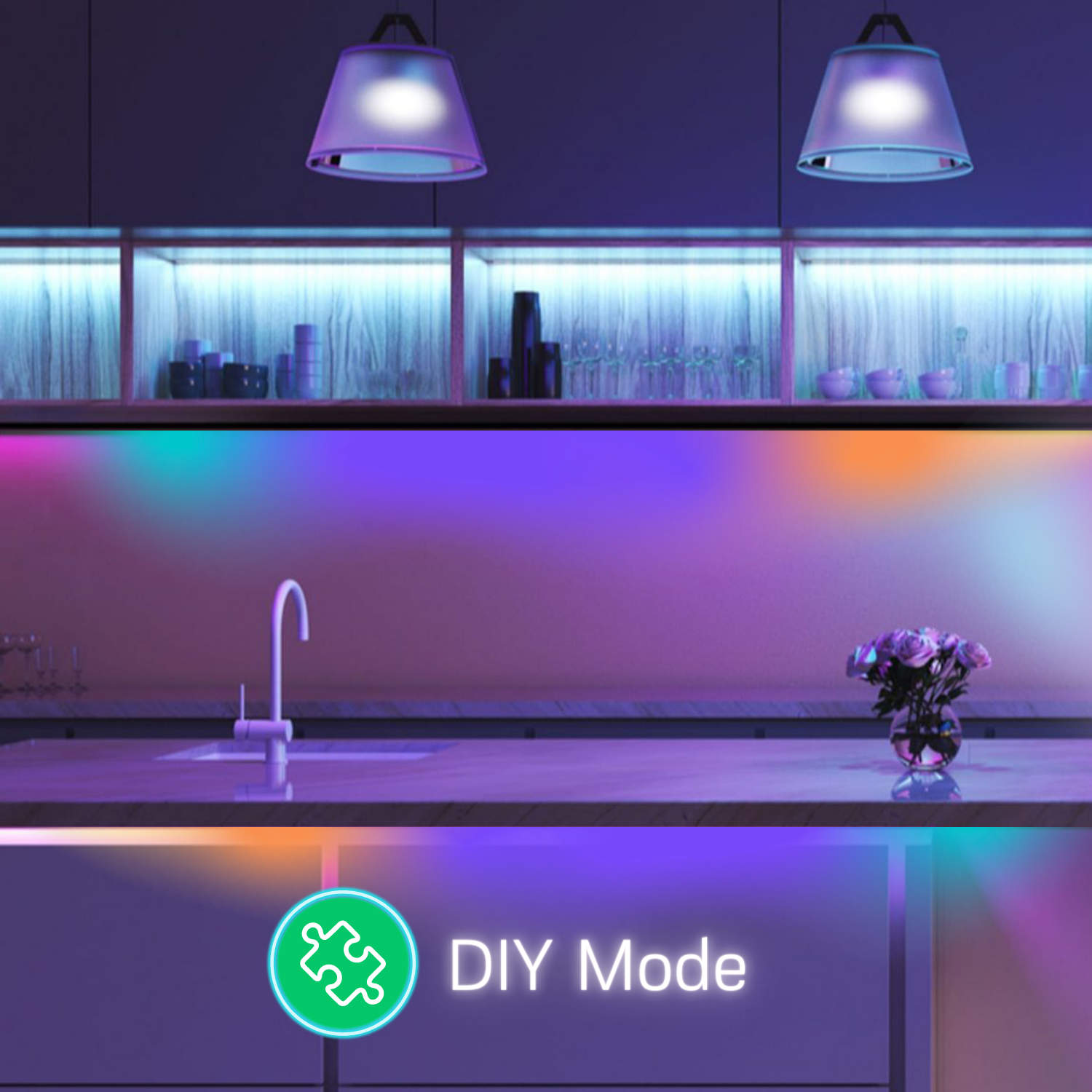 Banda LED Nous Wifi RGBIC F4 5m Smart Sincronizare Muzica Control Vocal 3