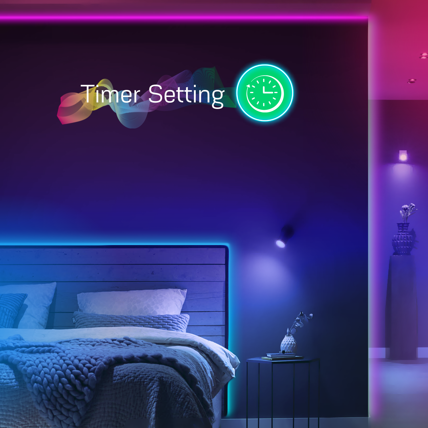 Banda LED Nous Wifi RGBIC F4 5m Smart Sincronizare Muzica Control Vocal 5