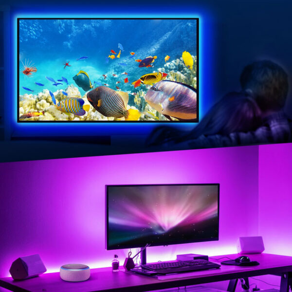 Banda LED Smart Nous WiFi, 5 metri, 24W, 16 mil de culori, Control APP - imagine 3