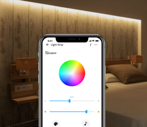 Banda LED Smart Sonoff Wifi RGB L1-Lite, telecomanda, 5m, sincronizare cu muzica, 16 milioane de culori - imagine 3