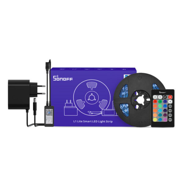 Banda LED Smart Sonoff Wifi RGB L1-Lite, telecomanda, 5m, sincronizare cu muzica, 16 milioane de culori - imagine 9