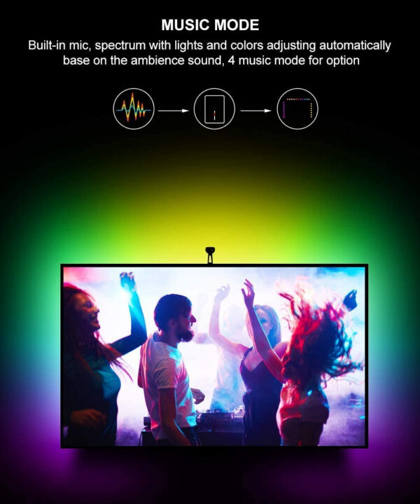 Banda LED TV Govee Immersion Wi-Fi TV RGBIC, Camera ColorSense 1080p HD, 3.8 m - imagine 3