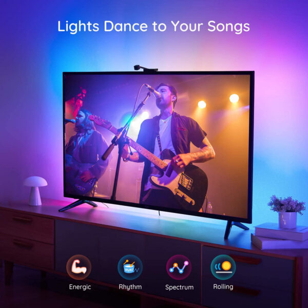 Banda LED TV Govee Immersion Wi-Fi TV RGBIC, Camera ColorSense 1080p HD, 3.8 m - imagine 5