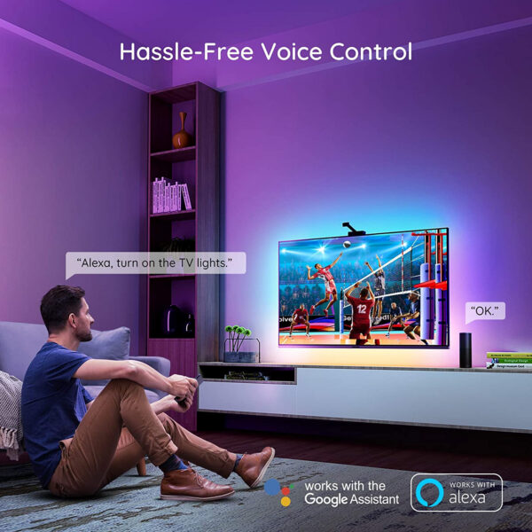 Banda LED TV Govee Immersion Wi-Fi TV RGBIC, Camera ColorSense 1080p HD, 3.8 m - imagine 6