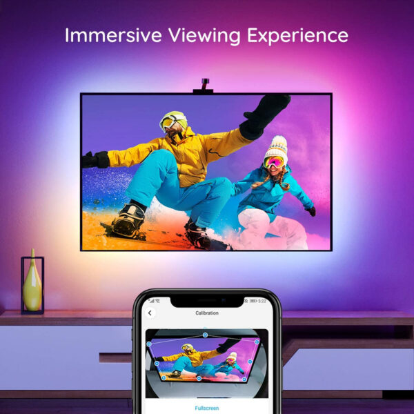 Banda LED TV Govee Immersion Wi-Fi TV RGBIC, Camera ColorSense 1080p HD, 3.8 m - imagine 2