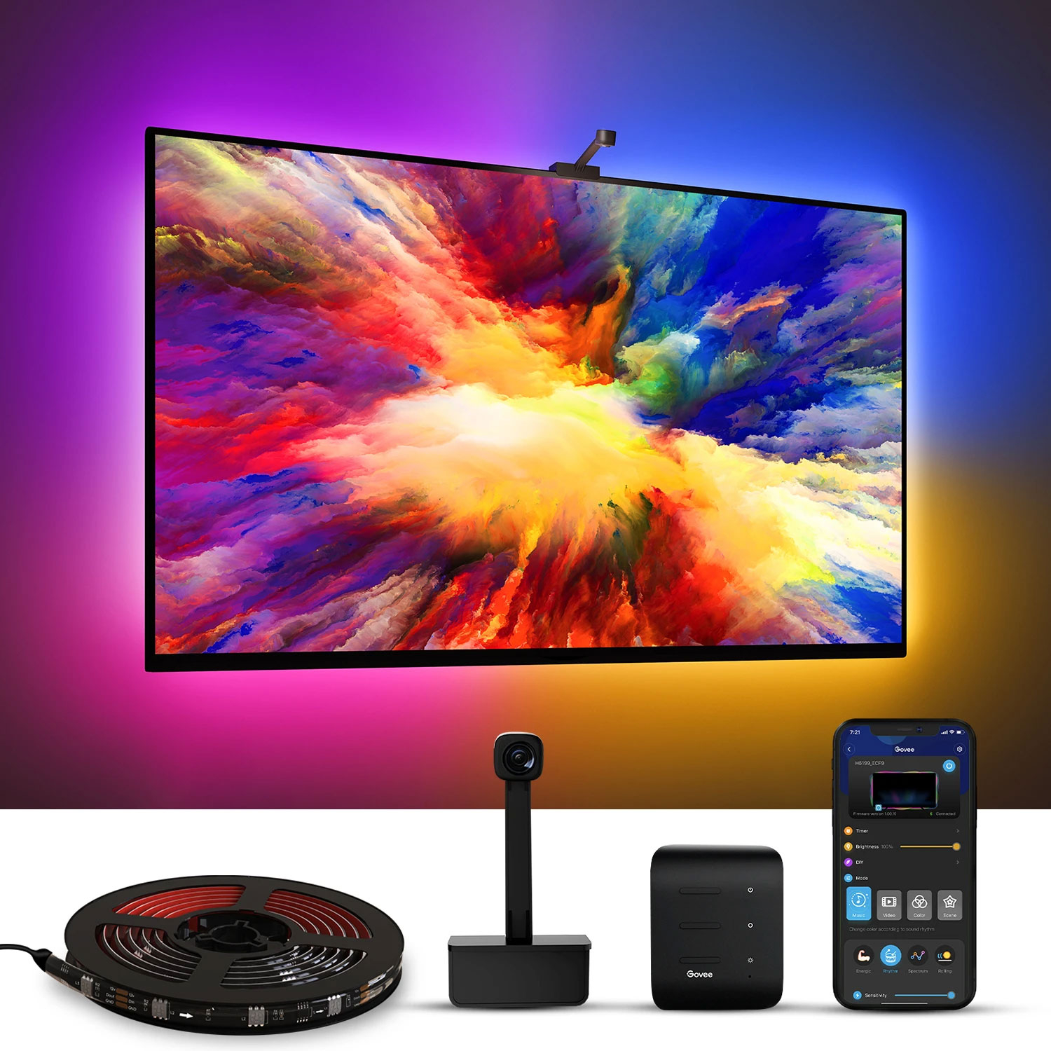 Banda-LED-TV-Govee-Immersion-Wi-Fi-TV-RGBIC-Camera-ColorSense-1080p-HD-3.8-m-8.jpg Banda LED TV Govee Immersion Wi-Fi TV RGBIC, Camera ColorSense 1080p HD, 3.8 m - imagine 1