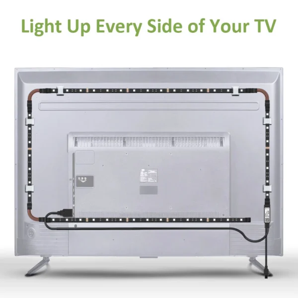 Banda LED TV RGB Ustellar, Smart, USB, Telecomanda, 2 m, LED 5050, 60 Leduri - imagine 8