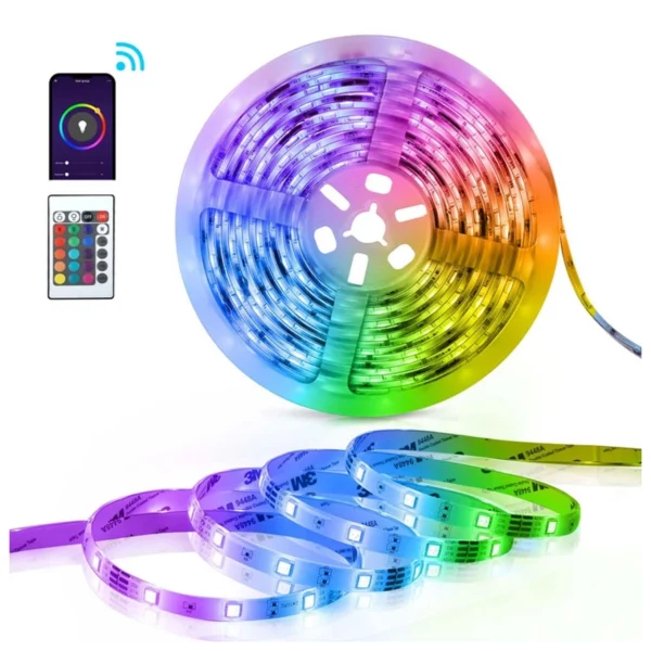 Banda LED Teckin SL02, 5M RGB, 18W, Sincronizare Muzica, Smart, Wifi, Smart Life, Telecomanda, Alexa, Google Assistant - imagine 3