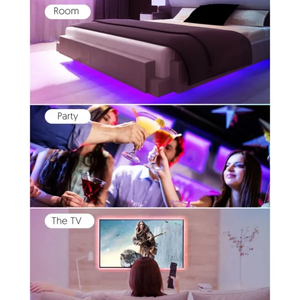 Banda LED Teckin SL02, 5M RGB, 18W, Sincronizare Muzica, Smart, Wifi, Smart Life, Telecomanda, Alexa, Google Assistant - imagine 7
