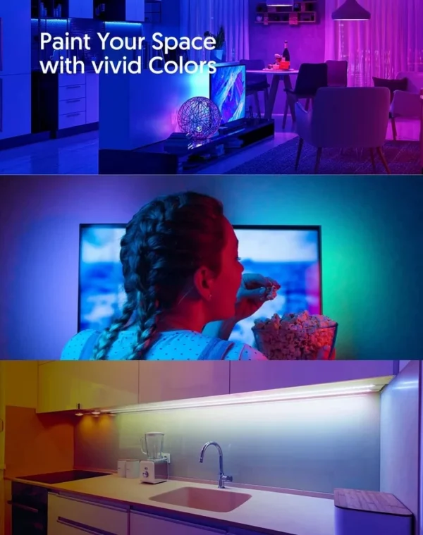 Banda LED Teckin SL02, 5M RGB, 18W, Sincronizare Muzica, Smart, Wifi, Smart Life, Telecomanda, Alexa, Google Assistant - imagine 8