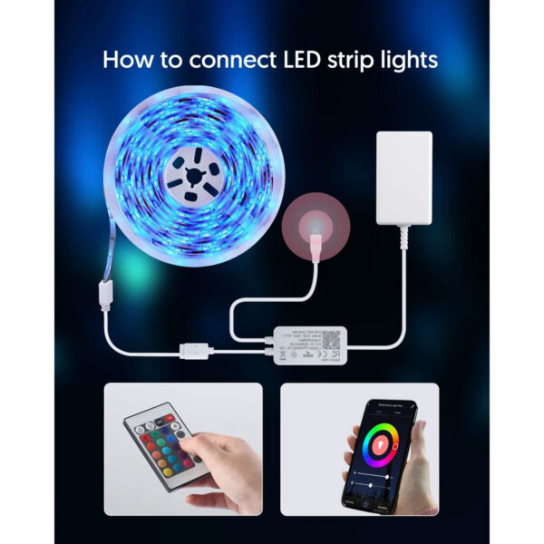 Banda LED Teckin SL07, 10m RGB, Sincronizare Muzica, Smart, Wifi, Smart Life, Telecomanda, Alexa, Google Assistant - imagine 4