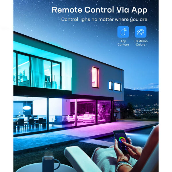 Banda LED Teckin SL07, 10m RGB, Sincronizare Muzica, Smart, Wifi, Smart Life, Telecomanda, Alexa, Google Assistant - imagine 2