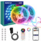 Banda LED Ustellar 12m RGBIC, Sincronizare Muzica, Smart, Wifi, Telecomanda, Alexa, Google Assistant