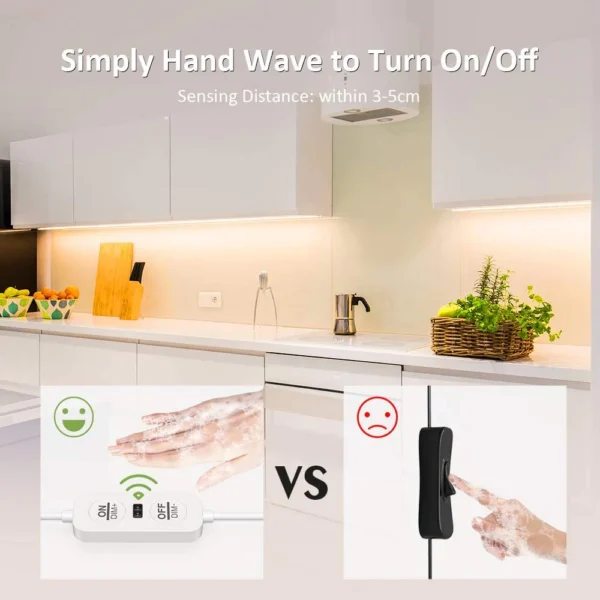 Banda LED Ustellar 12m, 720 Leduri, Senzor de miscare, Lumina alb calda, Dimmer, 3000K - imagine 5