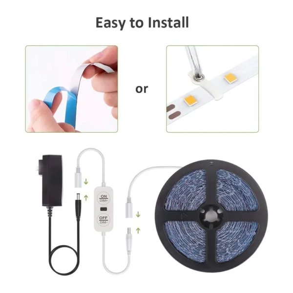 Banda LED Ustellar 12m, 720 Leduri, Senzor de miscare, Lumina alb calda, Dimmer, 3000K - imagine 7