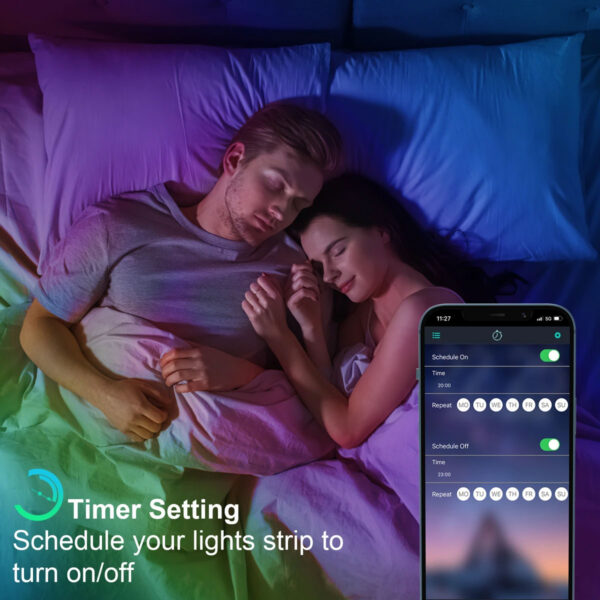 Banda LED Ustellar 40M RGB Smart, Sincronizare Muzica, Bluetooth, Telecomanda - imagine 7