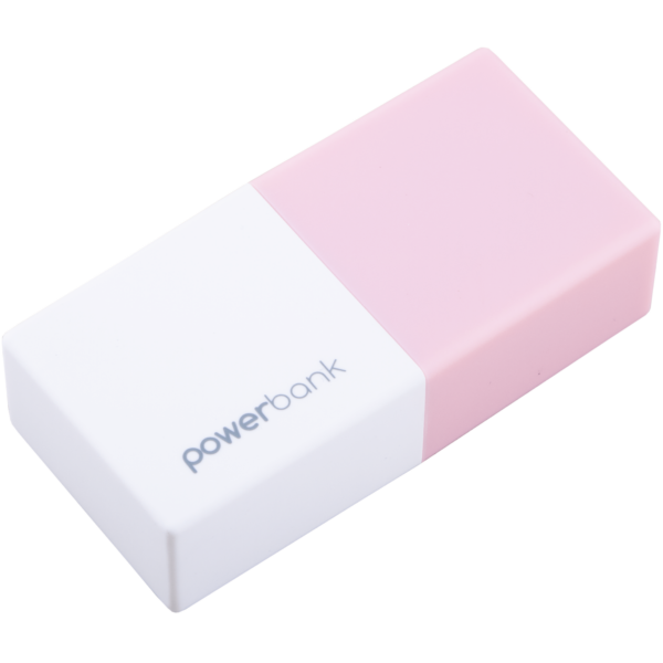 Baterie externa Blokker, 4400 mah, 3.7 v, 1 port usb, roz/alb - imagine 2