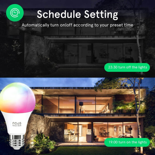 Bec LED RGB Smart NOUS P3, E27, Control din aplicatie - imagine 7