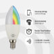 Bec LED RGB Smart WiFi Brennenstuhl E14, Control din aplicatie - imagine 3