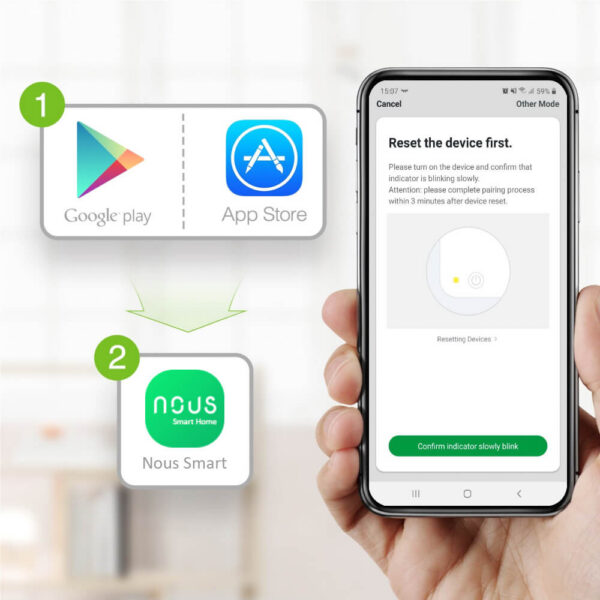 Bec LED RGB Smart WiFi NOUS P4, E14, Control din aplicatie - imagine 6