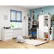 Birou calculator cu biblioteca, placa laminata, 5 rafturi, alb, 125x50x180 cm, Smart - imagine 2