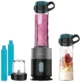 Blender Smoothie 2 in 1 Cecotec Power Titanium 650 FreshGo Inox, 650W, 2 recipiente portabile, 1 recipient rasnita