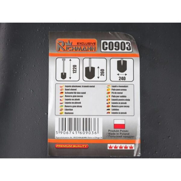 Lopata pentru nisip, cu coada metalica, 24x26 cm, 122 cm, Richmann Exclusive - imagine 4