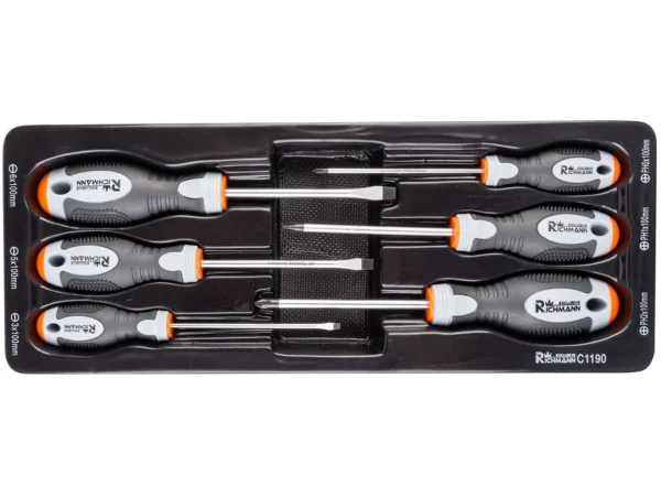 Set surubelnite late si cruce, sertar TIP A (385x150 mm) pentru dulap mobil, PH1-3, 3-6 mm, 100 mm, 6 buc, RICHMANN EXCLUSIVE - imagine 6