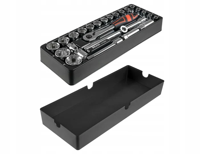 Set capete tubulare scurte cu cheie, sertar TIP A (385x150 mm) pentru dulap mobil, 1/2", 8-32 mm, 25 elemente, RICHMANN EXCLUSIVE 3 Set capete tubulare scurte cu cheie, sertar TIP A (385x150 mm) pentru dulap mobil, 1/2", 8-32 mm, 25 elemente, RICHMANN EXCLUSIVE
