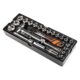 Set capete tubulare scurte cu cheie, sertar TIP A (385x150 mm) pentru dulap mobil, 1/2", 8-32 mm, 25 elemente, RICHMANN EXCLUSIVE - imagine 3