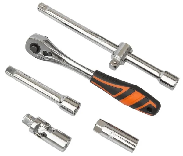 Set capete tubulare scurte cu cheie, sertar TIP A (385x150 mm) pentru dulap mobil, 1/2", 8-32 mm, 25 elemente, RICHMANN EXCLUSIVE - imagine 7