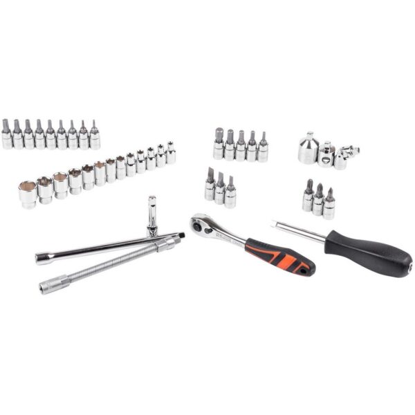 Set capete diverse cu cheie, sertar TIP A (385x150 mm) pentru dulap mobil, 1/4", 4-14 mm, 44 elemente, RICHMANN EXCLUSIVE - imagine 3