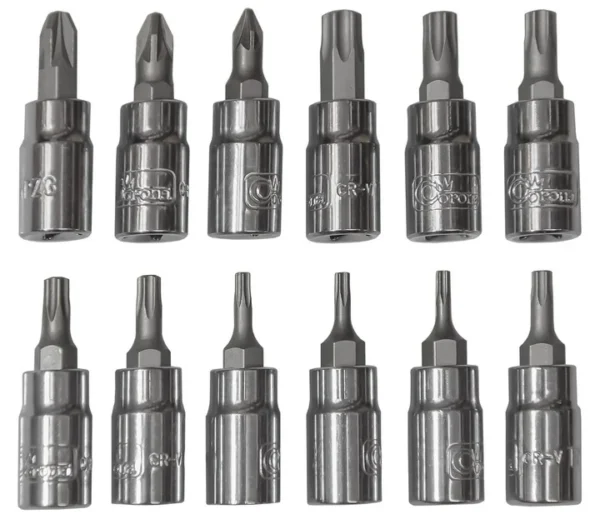 Set capete diverse cu cheie, sertar TIP A (385x150 mm) pentru dulap mobil, 1/4", 4-14 mm, 44 elemente, RICHMANN EXCLUSIVE - imagine 7