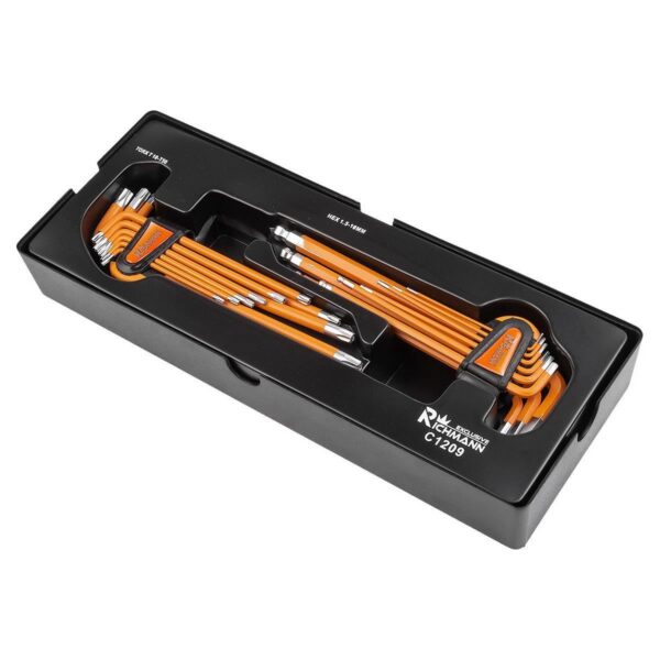 Set chei HEX si TORX, sertar TIP A (385x150 mm) pentru dulap mobil, 1.5-10 mm, T10-T50, 18 buc, RICHMANN EXCLUSIVE - imagine 2
