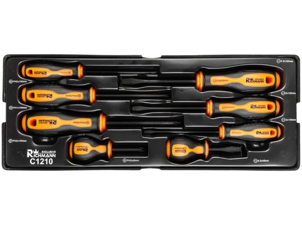 Set surubelnite late si cruce, sertar TIP A (385x150 mm) pentru dulap mobil, PH0-2, 3-6 mm, 45-100 mm, 8 buc, RICHMANN EXCLUSIVE - imagine 7
