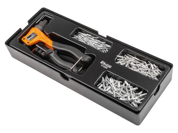 Cleste nituri, sertar TIP A (385x150 mm) pentru dulap mobil, 3.2, 4, 4.8 x 11 mm, 1 buc cleste + rezerve nituri (150 buc/3 dimensiuni), RICHMANN EXCLUSIVE - imagine 7