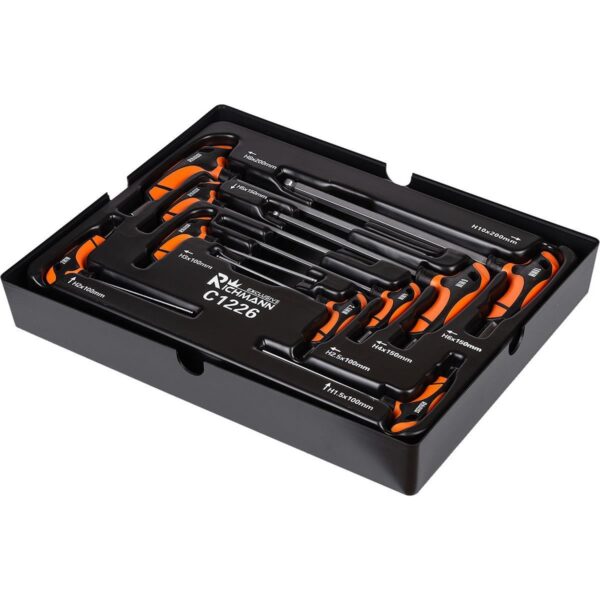 Set chei HEX cu maner TIP T, sertar TIP B (385x290 mm) pentru dulap mobil, 1.5-10 mm, 9 buc, RICHMANN EXCLUSIVE - imagine 2