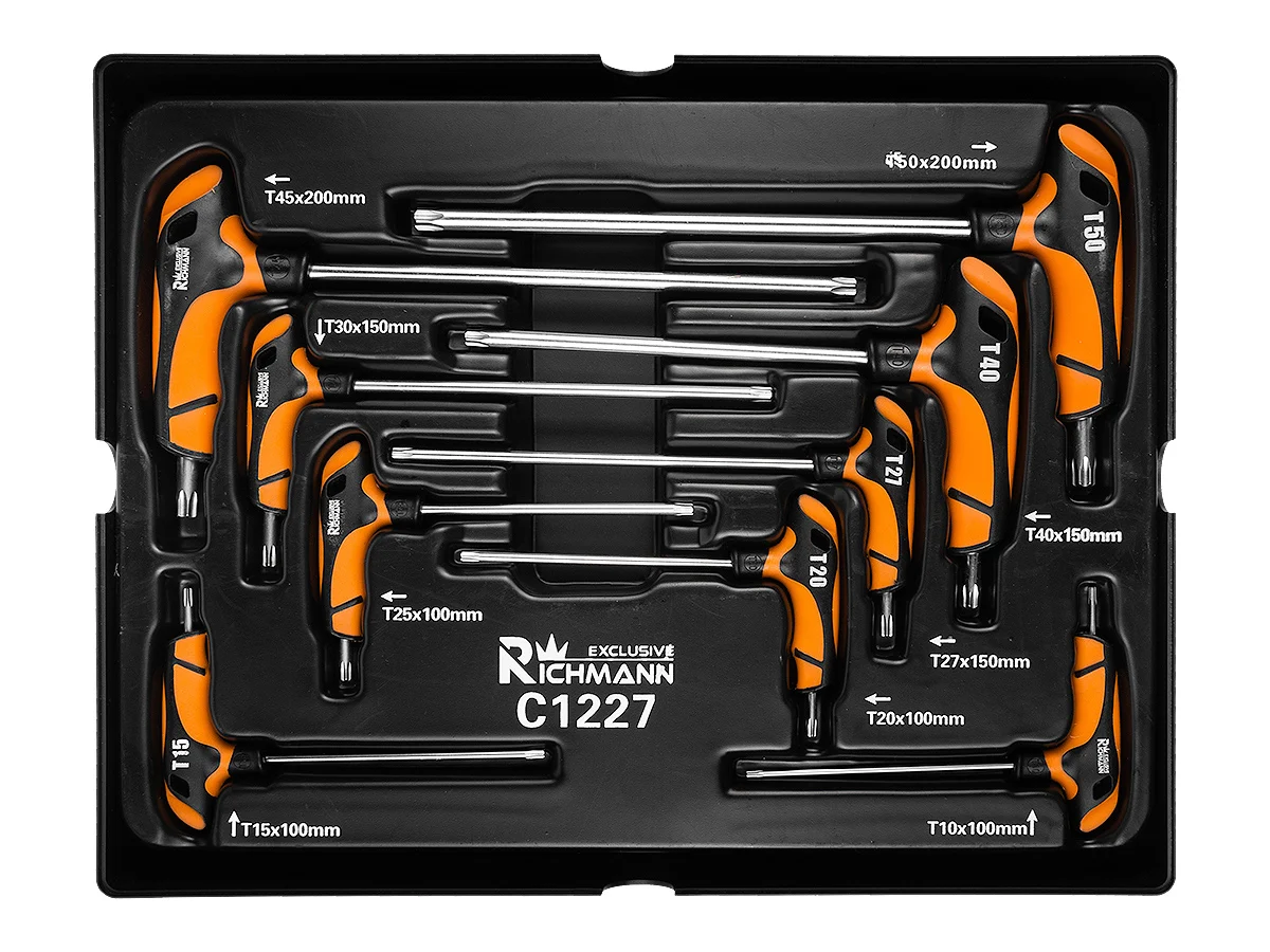 Set chei TORX cu maner TIP T, sertar TIP B (385x290 mm) pentru dulap mobil, T10-T50, 9 buc, RICHMANN EXCLUSIVE 1 Set chei TORX cu maner TIP T, sertar TIP B (385x290 mm) pentru dulap mobil, T10-T50, 9 buc, RICHMANN EXCLUSIVE