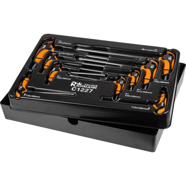 Set chei TORX cu maner TIP T, sertar TIP B (385x290 mm) pentru dulap mobil, T10-T50, 9 buc, RICHMANN EXCLUSIVE - imagine 3