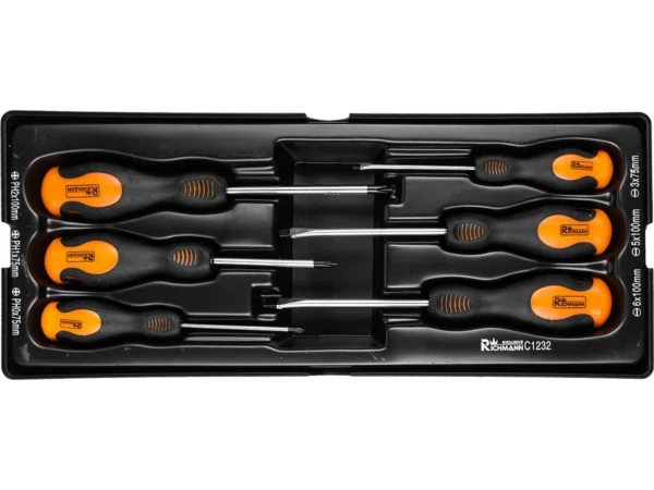 Set surubelnite late si cruce, sertar TIP A (385x150 mm) pentru dulap mobil, PH0-2, 3-6 mm, 75-100 mm, 6 buc, RICHMANN - imagine 7