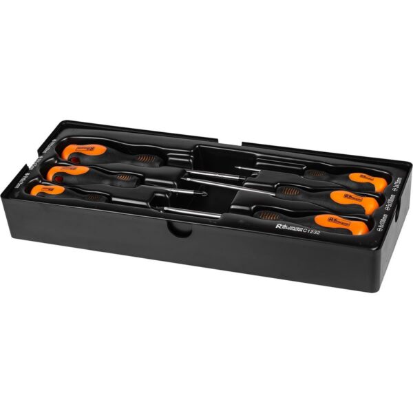 Set surubelnite late si cruce, sertar TIP A (385x150 mm) pentru dulap mobil, PH0-2, 3-6 mm, 75-100 mm, 6 buc, RICHMANN - imagine 2