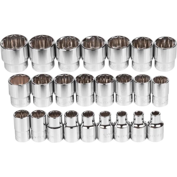Set capete tubulare, sertar TIP A (385x150 mm) pentru dulap mobil, 1/2", 8-32 mm, 24 buc, RICHMANN EXCLUSIVE - imagine 3