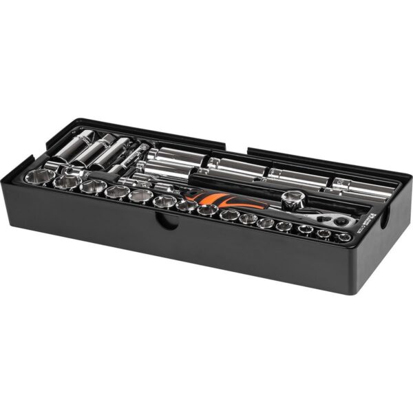 Set capete tubulare cu cheie, sertar TIP A (385x150 mm) pentru dulap mobil, 3/8", 8-24 mm, 33 elemente, RICHMANN EXCLUSIVE - imagine 3