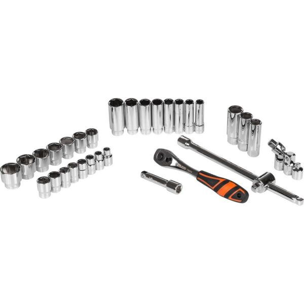 Set capete tubulare cu cheie, sertar TIP A (385x150 mm) pentru dulap mobil, 3/8", 8-24 mm, 33 elemente, RICHMANN EXCLUSIVE - imagine 4